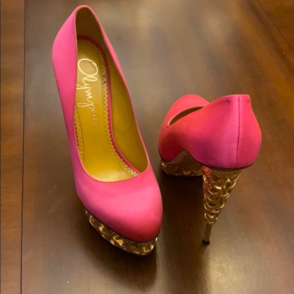Satin Charlotte Olympia Heels - Picture 3 of 4